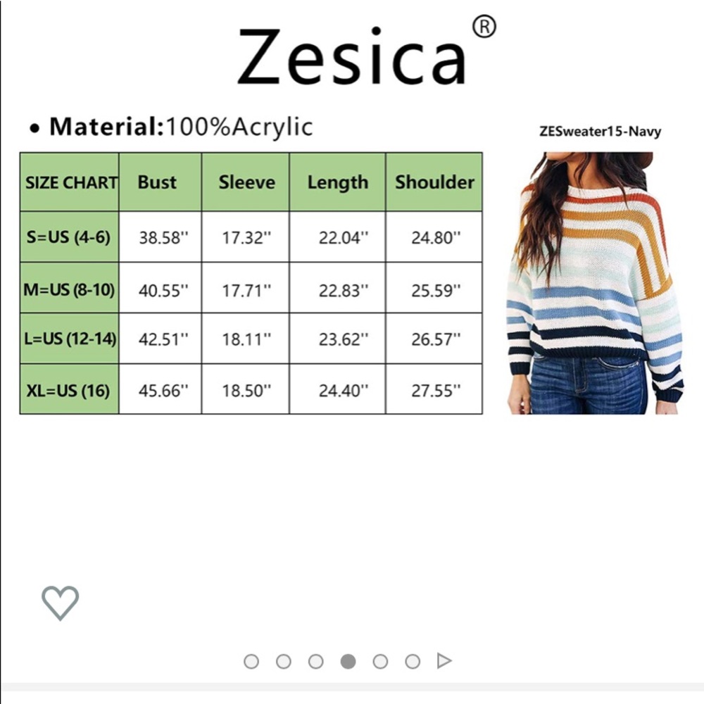 Zesica Rainbow Stripe Knit Pullover Medium Sweater - Picture 5 of 16